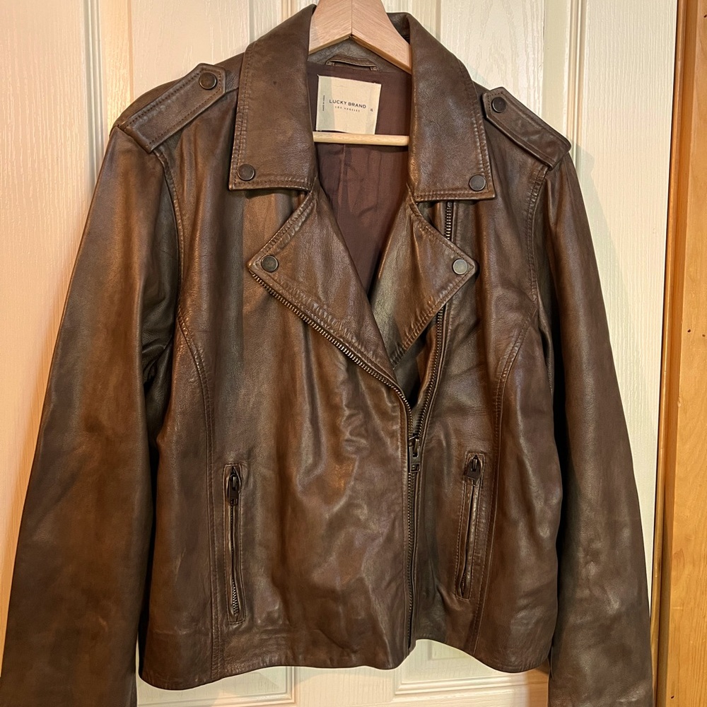 Lucky Brand 100% Lamb Leather Women’s Jacket - Brown XL